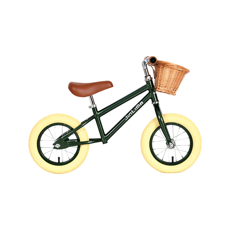 HYB-006 Green High Steel Kids 12 "Balance Bike مع سلة